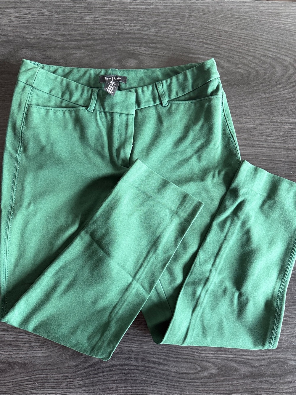 White House Black Market Emerald Green Straight Leg Ankle Pants